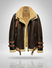 Laden Sie das Bild in den Galerie-Viewer, Herren B-3 Lammfell-Lederbomberjacke – Echte Fliegerjacke