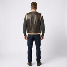 Laden Sie das Bild in den Galerie-Viewer, Aero Outlaw Shearling-Lederweste – Klassischer Biker-Stil