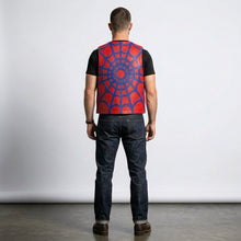 Laden Sie das Bild in den Galerie-Viewer, Rote Spinnennetz-Lederweste – Auffälliger Streetwear-Biker-Stil