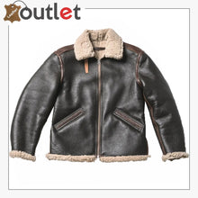 Laden Sie das Bild in den Galerie-Viewer, Aviator Bomberjacke B3 aus echtem Shearling Lammfell