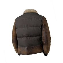 Laden Sie das Bild in den Galerie-Viewer, Herren B3 Vintage Braune Shearling Lederjacke