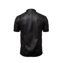 Load image into Gallery viewer, Black Leather Half-sleeves Shirt Leather Outlet