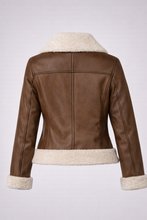 Load image into Gallery viewer, Women's Brown B3 Shearling Bomber Jacket