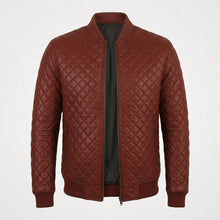 Load image into Gallery viewer, Men’s Shaker Leather Bomber Jacket – Shearling Collar Aviator Coat