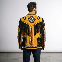Laden Sie das Bild in den Galerie-Viewer, Men’s Native American Traditional Western Leather Jacket