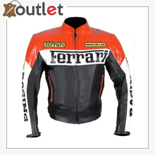 Laden Sie das Bild in den Galerie-Viewer, Ferrari Racing Motorrad-Lederjacke