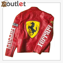 Laden Sie das Bild in den Galerie-Viewer, Ferrari Vintage Rennsport Lederjacke