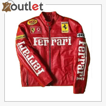 Laden Sie das Bild in den Galerie-Viewer, Ferrari Vintage Rennsport Lederjacke