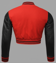 Laden Sie das Bild in den Galerie-Viewer, Damen Collegejacke Rot & Schwarz