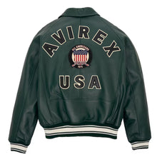 Laden Sie das Bild in den Galerie-Viewer, Green Bomber Flight Leather Avirex Jacket Leather Outlet