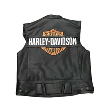 Laden Sie das Bild in den Galerie-Viewer, H-Davidson Men's Black Biker Real Leather Vest Leather Outlet