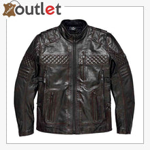 Laden Sie das Bild in den Galerie-Viewer, Harley-Davidson Triple Vent System Ironstone Herren Lederjacke