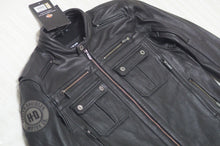 Laden Sie das Bild in den Galerie-Viewer, Harley-Davidson Herren Lederjacke Crossroad Schwarz