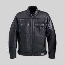 Laden Sie das Bild in den Galerie-Viewer, Harley-Davidson Herren Lederjacke Crossroad Schwarz