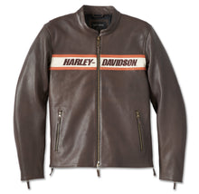 Laden Sie das Bild in den Galerie-Viewer, Harley-Davidson Victory Lane braune Café Racer Lederjacke