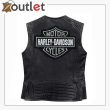 Laden Sie das Bild in den Galerie-Viewer, Harley Davidson Motorradweste Knuckle aus gealtertem Leder für Herren