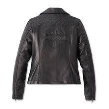 Laden Sie das Bild in den Galerie-Viewer, Harley Davidson Damen Klassische Schwarze Biker-Lederjacke