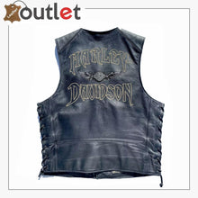 Load image into Gallery viewer, Harley Davidson Mens RELIC Wille G Skull Leather Vest