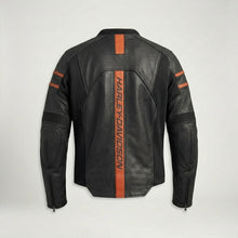 Laden Sie das Bild in den Galerie-Viewer, Brawler Leder Motorradjacke für Herren – Harley-Stil schwarze Bikerjacke
