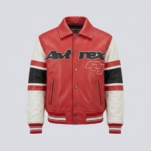 Load image into Gallery viewer, All Star Varsity Leather Bomber Jacket – Salvage Red Edition