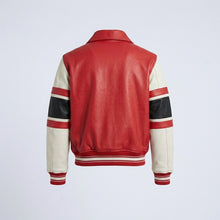 Load image into Gallery viewer, All Star Varsity Leather Bomber Jacket – Salvage Red Edition