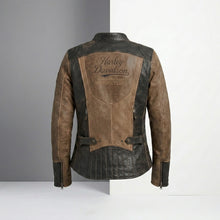 Laden Sie das Bild in den Galerie-Viewer, Motorradjacke für Damen Gallun Triple Vent aus Leder – Harley Style Ride Fit