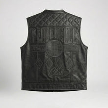Load image into Gallery viewer, Men’s Black Embroidered Leather Vest – Pelle Pelle Urban Edition