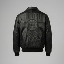 Laden Sie das Bild in den Galerie-Viewer, Bestickte schwarze Lederjacke für Herren – Pelle Style Street Edition