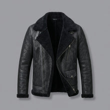 Laden Sie das Bild in den Galerie-Viewer, B3 Shearling Leather Jacket _ Men's Flying Jacket