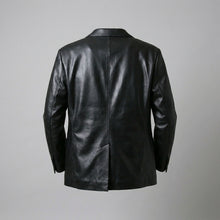 Laden Sie das Bild in den Galerie-Viewer, Men’s Premium Lambskin Leather Blazer – Classic Tailored Sport Coat