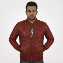 Load image into Gallery viewer, Men’s Shaker Leather Bomber Jacket – Shearling Collar Aviator Coat