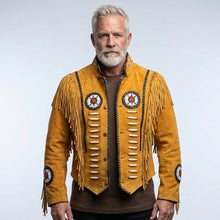 Laden Sie das Bild in den Galerie-Viewer, Authentic Western Leather Indian Carnival Jacket for Men