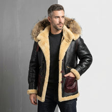 Load image into Gallery viewer, Men’s B3 Shearling Bomber Jacket – B7 Sheepskin Military Fur Coat