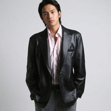 Laden Sie das Bild in den Galerie-Viewer, Men’s Premium Lambskin Leather Blazer – Classic Tailored Sport Coat