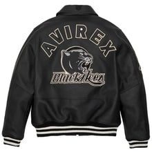 Laden Sie das Bild in den Galerie-Viewer, Men's Avirex Black Bomber Leather Jacket Leather Outlet