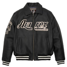 Laden Sie das Bild in den Galerie-Viewer, Men's Avirex Black Bomber Leather Jacket Leather Outlet