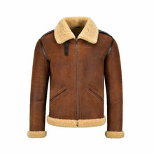 Laden Sie das Bild in den Galerie-Viewer, Men’s B3 Bomber Shearling Fur Jacket Leather Outlet