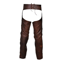 Load image into Gallery viewer, Men’s Brown Motorcycle Leather Chaps