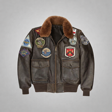 Load image into Gallery viewer, Men’s Classic A2 Flight Leather Jacket