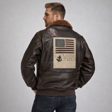 Load image into Gallery viewer, Men’s Classic A2 Flight Leather Jacket