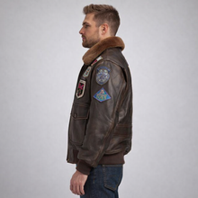 Load image into Gallery viewer, Men’s Classic A2 Flight Leather Jacket