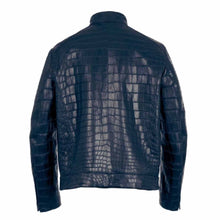 Laden Sie das Bild in den Galerie-Viewer, Men's Genuine Cowhide Crocodile Print Jacket Leather Outlet