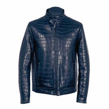 Laden Sie das Bild in den Galerie-Viewer, Men's Genuine Cowhide Crocodile Print Jacket Leather Outlet