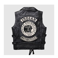 Load image into Gallery viewer, Men's Indian Motorcycle Western Leather Biker Vest Leather Outlet