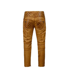 Laden Sie das Bild in den Galerie-Viewer, Men's New Style Burnt Brown Leather Pant Leather Outlet