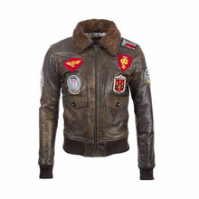 Laden Sie das Bild in den Galerie-Viewer, Men's Real Leather Pilot Flight Leather Jacket Leather Outlet