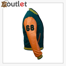 Load image into Gallery viewer, Mens Letterman Leather Jacket