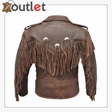 Load image into Gallery viewer, Mens Moto Brown Leather Jacket