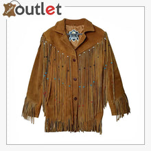 Laden Sie das Bild in den Galerie-Viewer, Herren Native American Cowboy Lederjacke