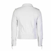 Laden Sie das Bild in den Galerie-Viewer, Mens White Best Leather Motorcycle Jacket Leather Outlet